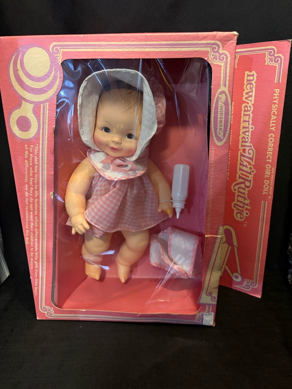 RARE VTG. 1978 Horsman GIRL Baby Doll 13" Drinks & Pees Molded Hair w/ Clothes